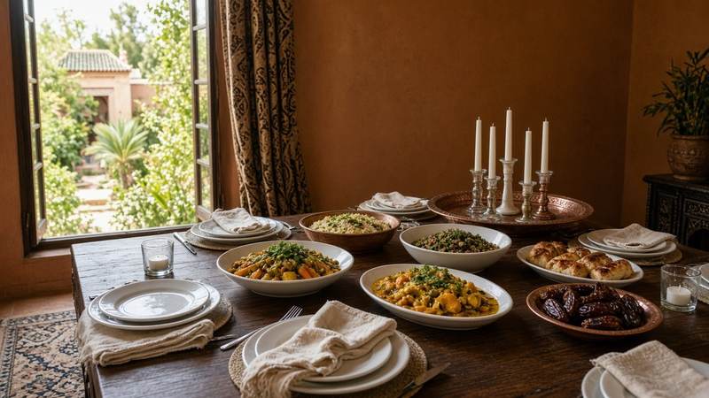 Kosher catering buffet for an event in Marrakech